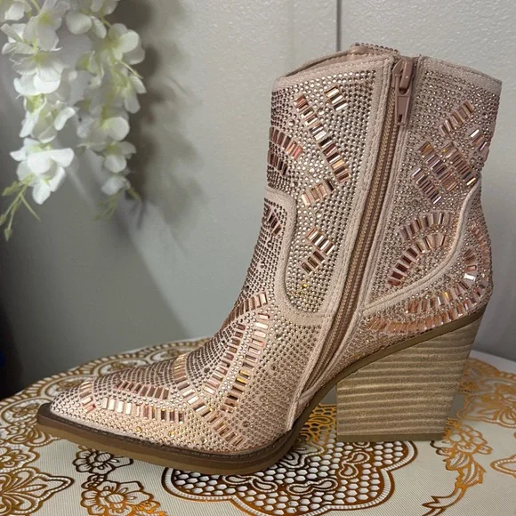 Very G Glittering Ankle Booties - Tan - Picture 3 of 4